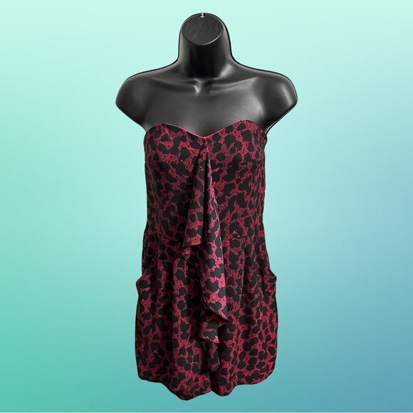 Express Pants - Romper for Summer Festivals Express 2014 Strapless Pink Cheetah Leopard Print